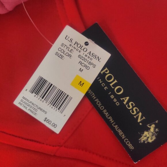 NWT! US Polo Assn Pink /Red Zip-up Hoodie with Sherpa Lining - Size M - Picture 9 of 10